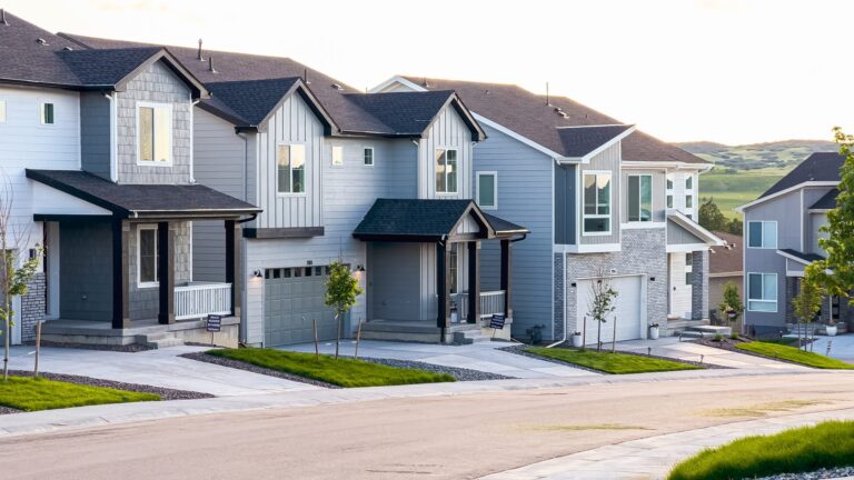 New construction homes in a planned suburban community in Colorado